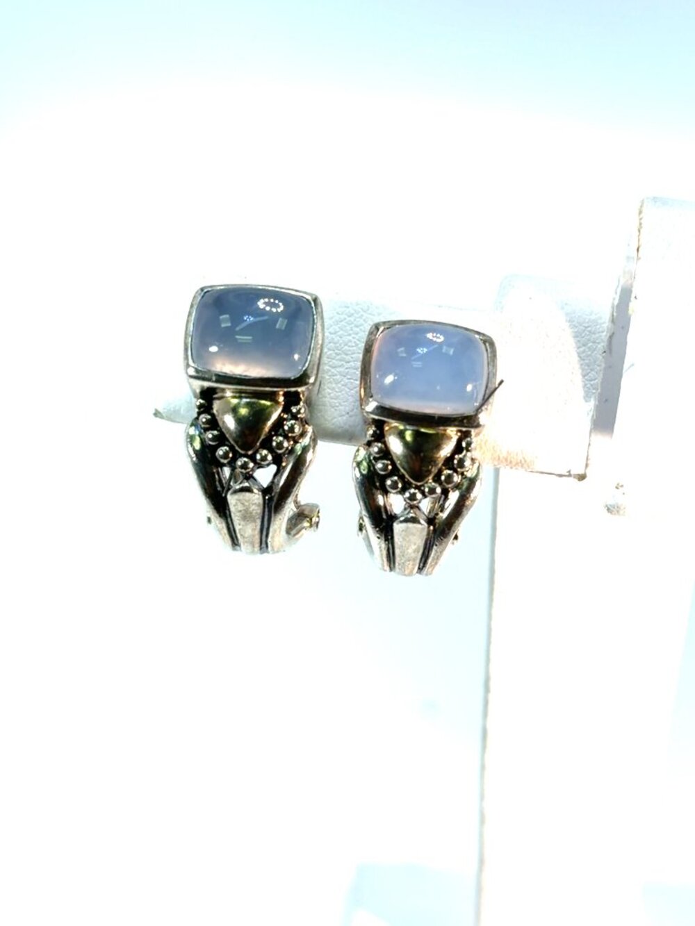 Silver and 14kt yellow gold earrings